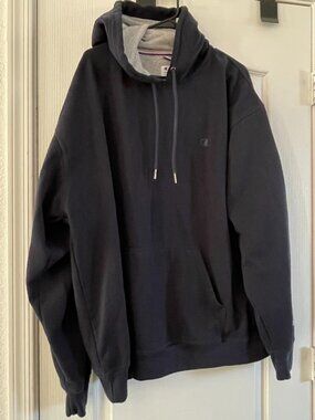 Navy Blue Champion Reverse Weave Fleece Hoodie with logo. 2XL